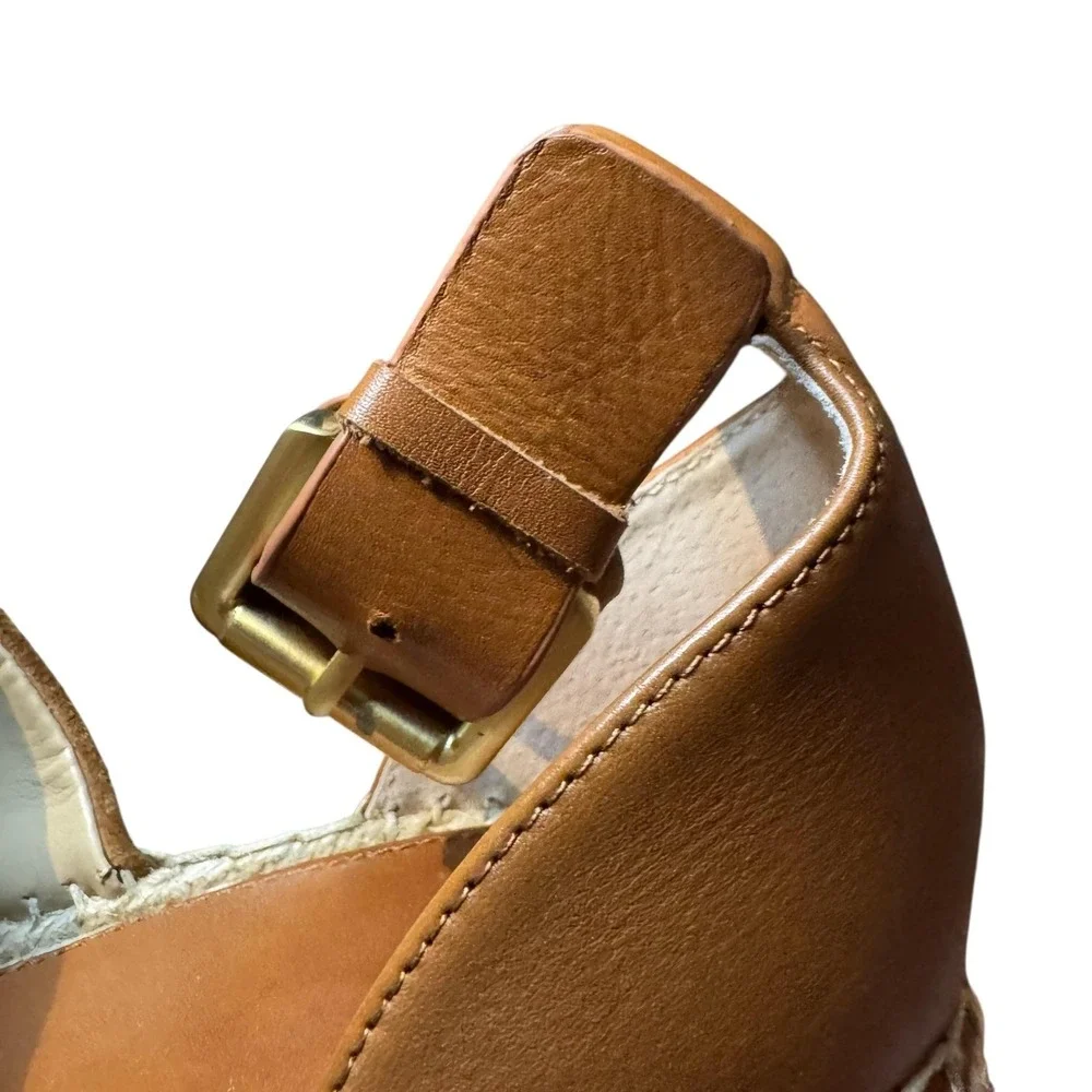 Marc Fisher LTD Shoes Womens Size 7.5 Brown Suede Espadrille‎ Wedge Sandals